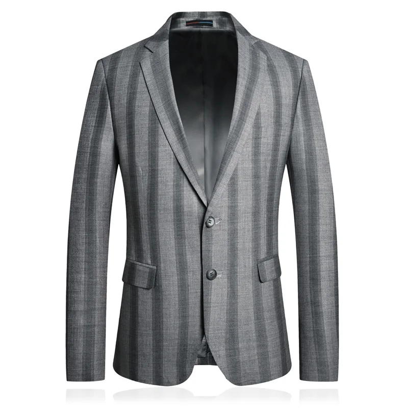 British Classic Striped Blazer Mens Wedding Clothing 2020 New Spring Summer Casual Slim Fit Suit Jacket Coat Male