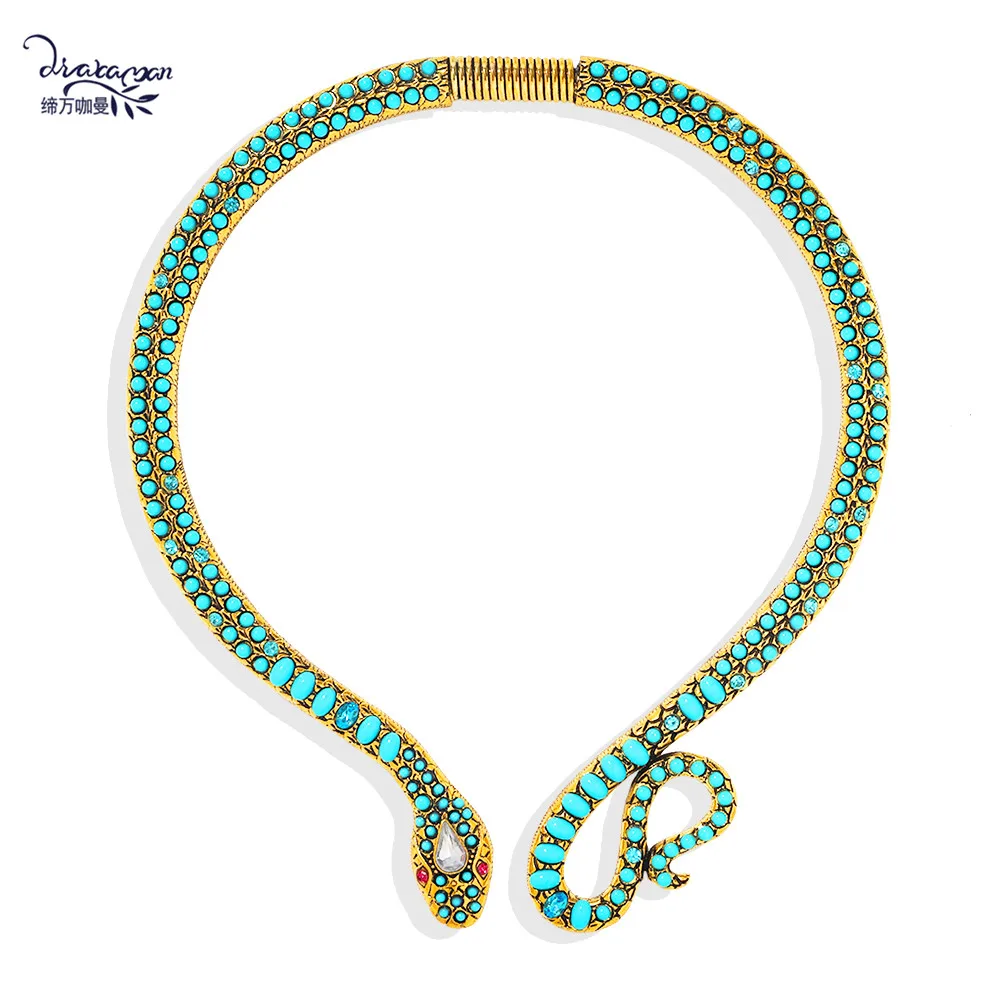 Dvacaman Seed Bead Snake Statement Necklace Open Adjustable Choker Boho Ethnic Collar Accessories Wholesale Jewelry Dropshipping