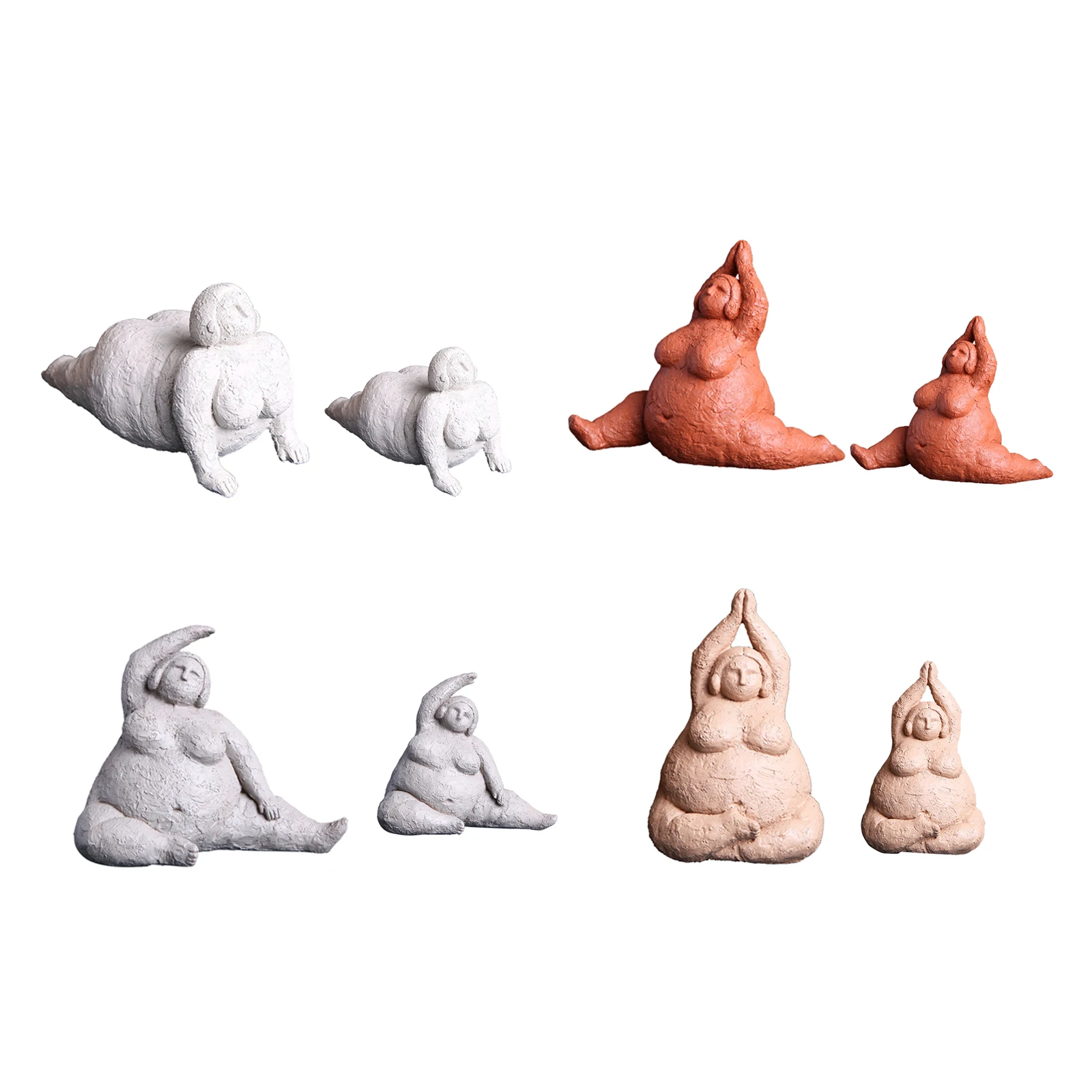 

Modern Yoga Decor Resin Fat Lady Figurine Statue Ornament Home or Office Decoration