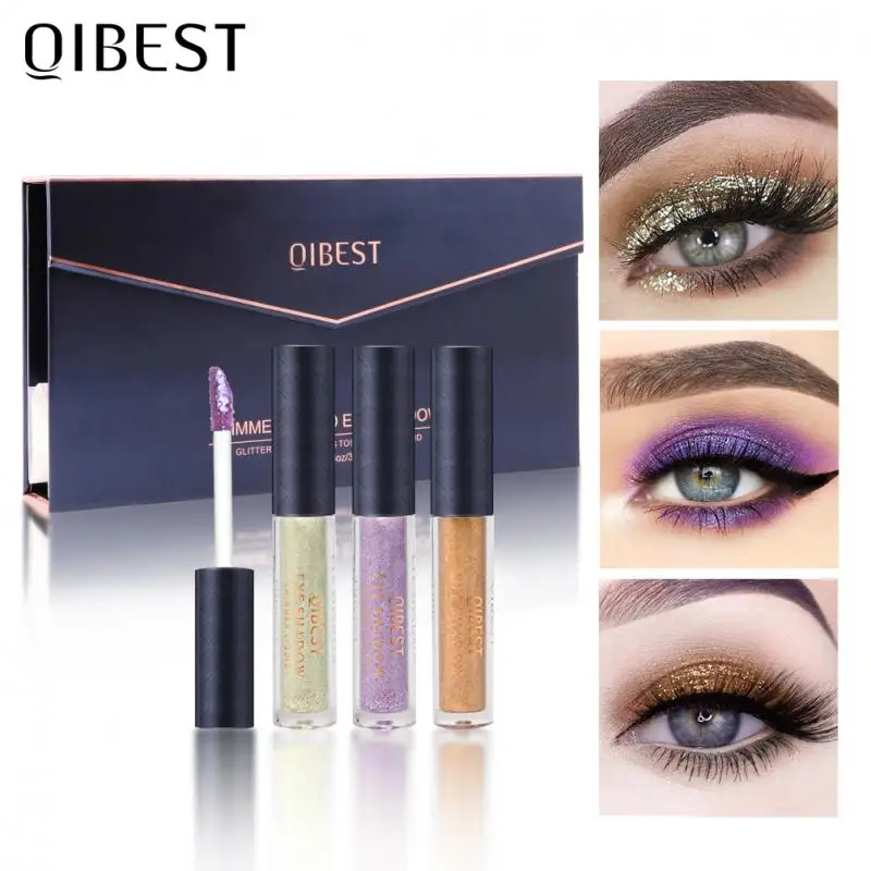 QIBEST 10 оттенков тени для век металлические алмазные перламутровые цветные яркие