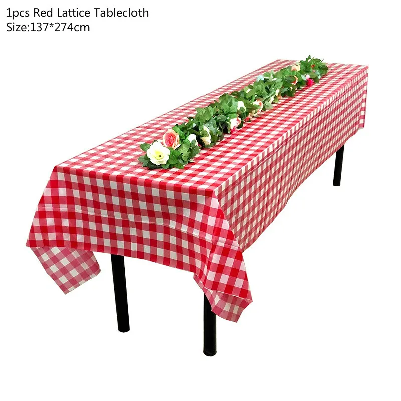 Tablecloth A1 Красочные бумажные стаканы в полоску и тарелки одноразовые трубочки салфетка на свадьбу День рождения, детский душ фестиваль столовая посуда все для праздника - Цвет: Tablecloth A1