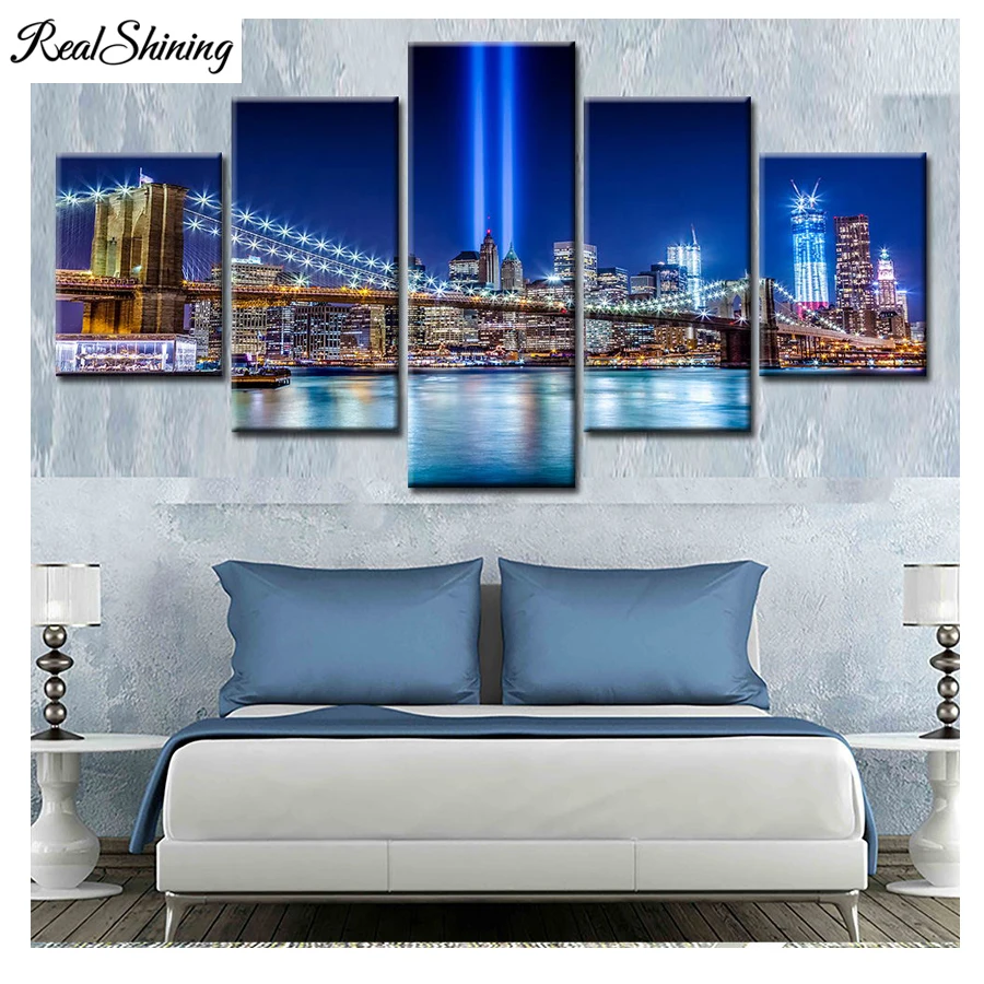 Набор для алмазной вышивки Нью Йорк Бруклинский мост набор из 5 квадратных страз