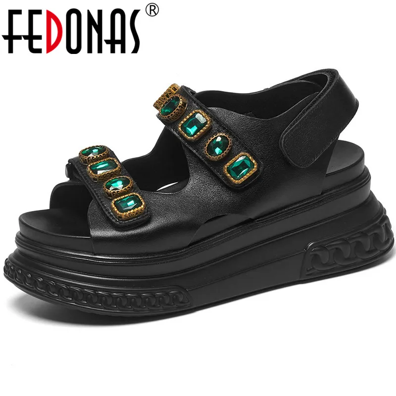 

FEDONAS/2021 г.; Летние босоножки для девочек из натуральной кожи на платформе с крутой пряжкой и шнуровкой; Новейшая модель; Женские офисные вече...