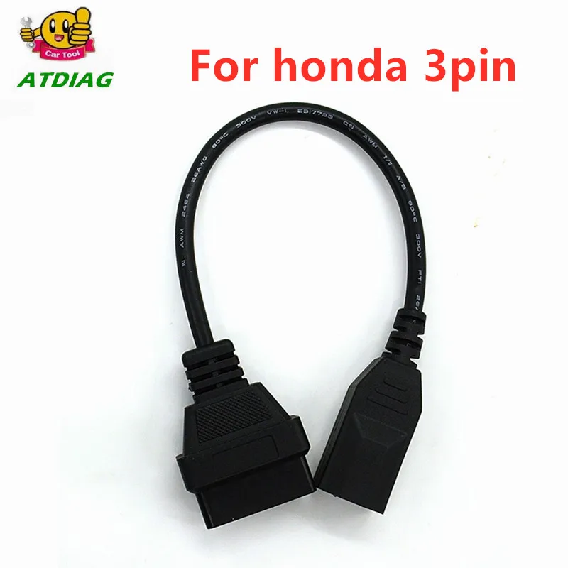 10 шт./лот OBD 2 кабель для Honda 3pin OBD1 адаптер OBD2 OBDII Для 3 pin на 16 разъем Бесплатная