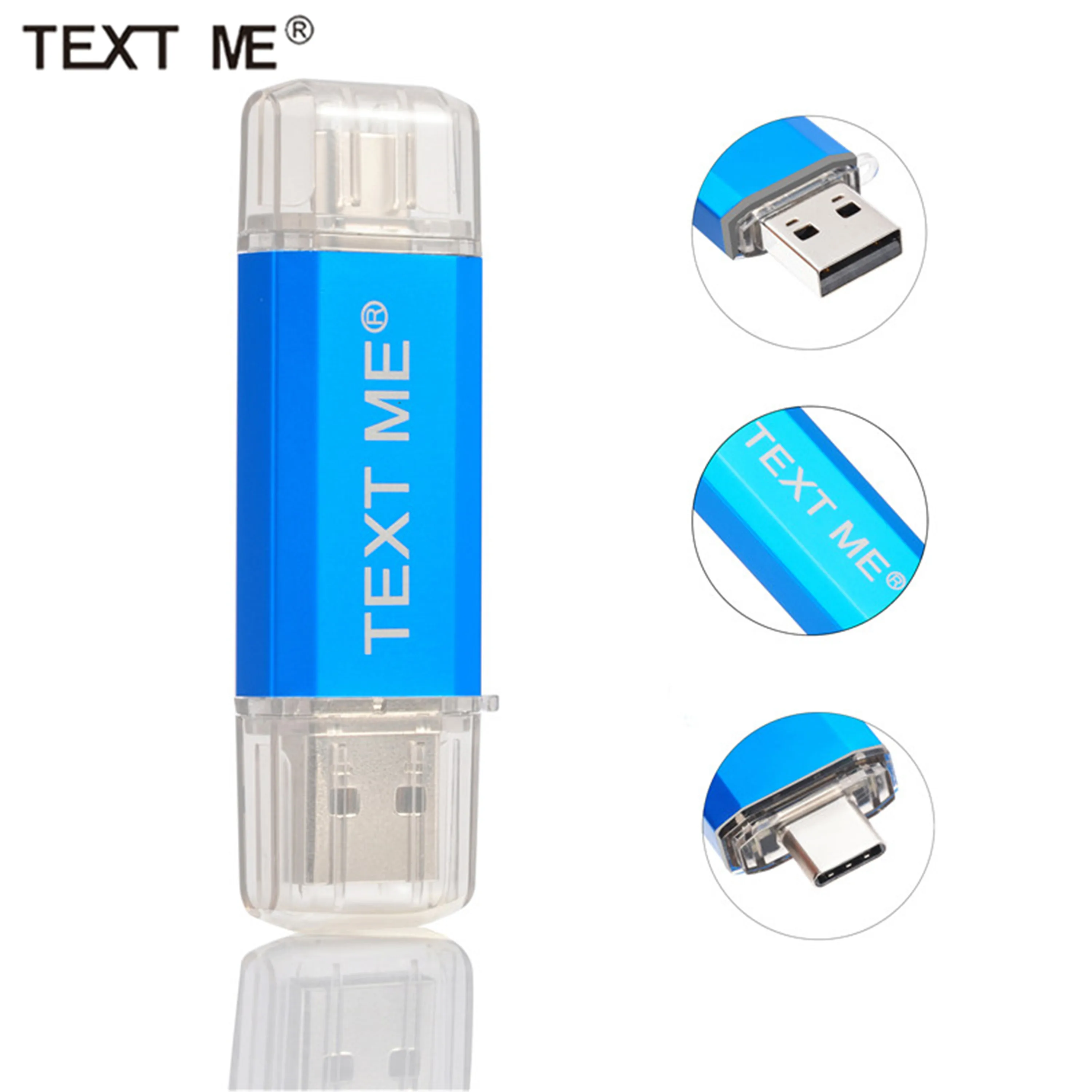 USB флеш накопитель TEXT ME creative Type C 64 ГБ 32 16 8 4 Гб 2 0|USB флэш-накопители| |