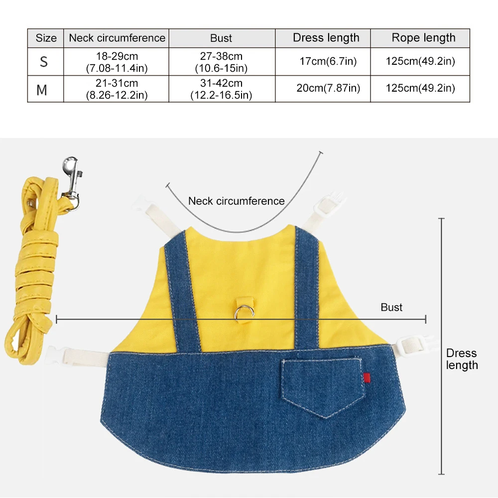 

Cute Bunny Vest Harness Outdoor Leash Set Rabbit Clothing Suit Button Decor Small Pet Kitten Skirt Suspender For Small Pet