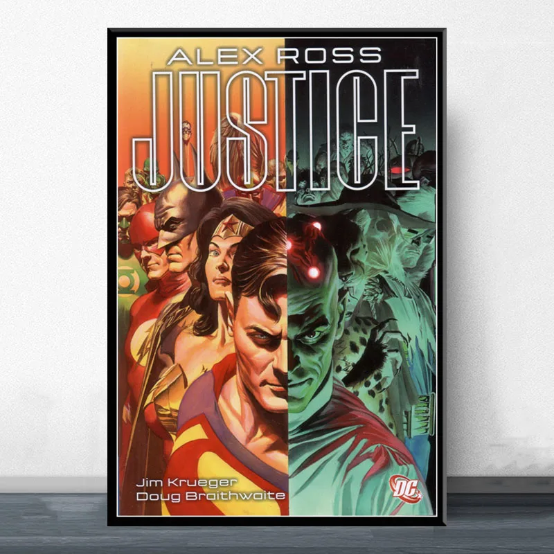 Бэтмен Супермен Чудо-Женщина Лига Справедливости классический DC комикс обложка книги Искусство Живопись Шелковый Холст плакат настенный домашний декор