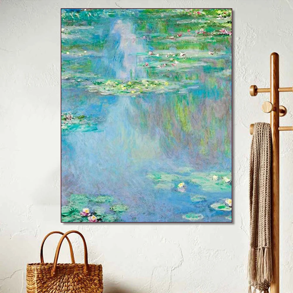 Laeacco холщовая картина с каллиграфией HD Monet водяной лилии плакаты и принты