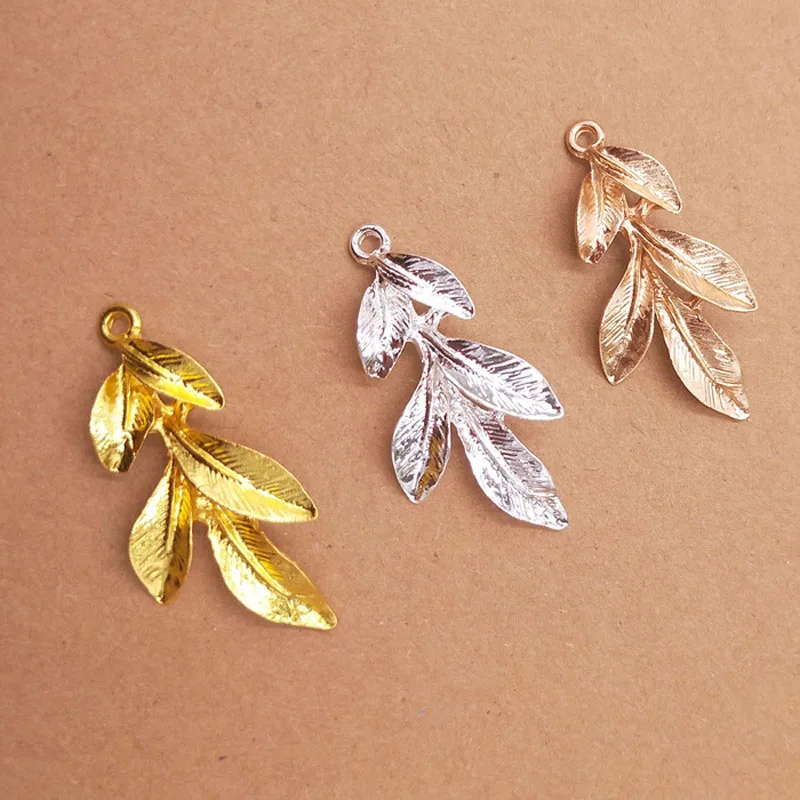 

Filigree Metal Leaf Branch Pendant Charms Crafts for Women Statement Earring Dangle Hanging on Earrings Pendant Jewelry Making