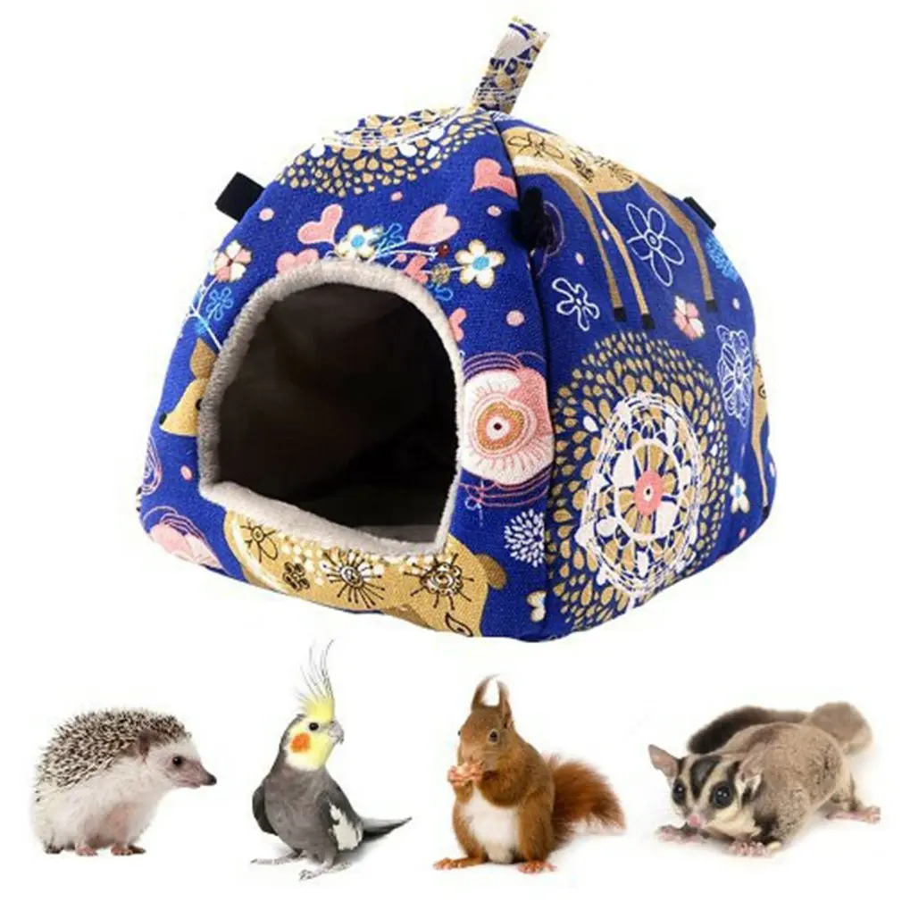 

Мягкий домик для хомяка, теплый коврик для морской свиньи, спальная кровать для маленьких животных, зимний удобный плюшевый домик для хомяк...