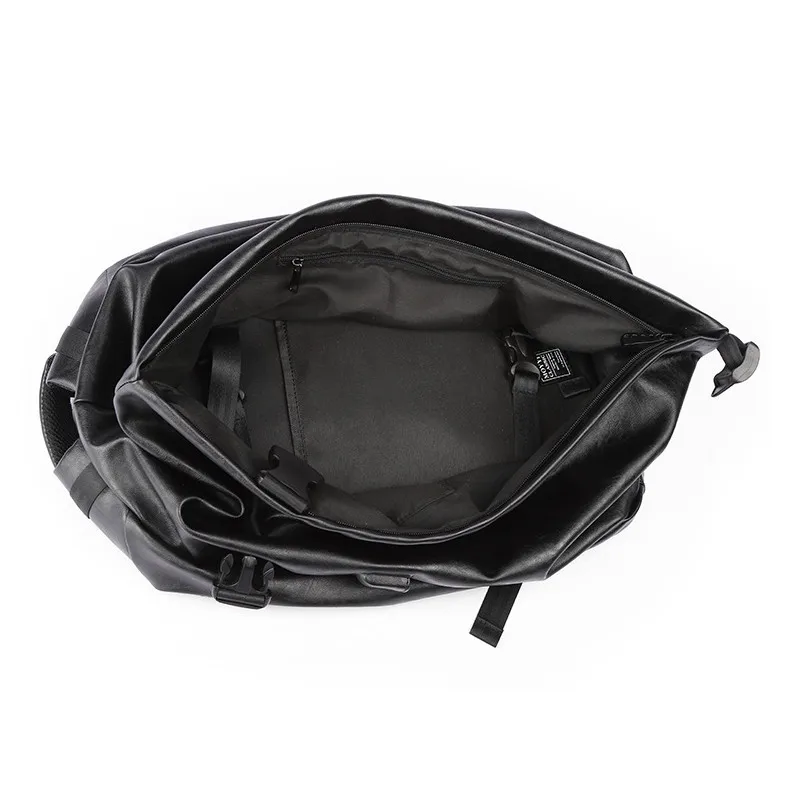 Модный мужской рюкзак черный ПВХ чехол дорожная сумка для ноутбука 15 дюймов