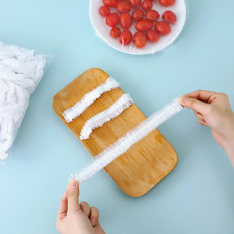 

100 Reusable Food Storage Covers Keep Fresh Food Plastic Wrap Plate Clings Film