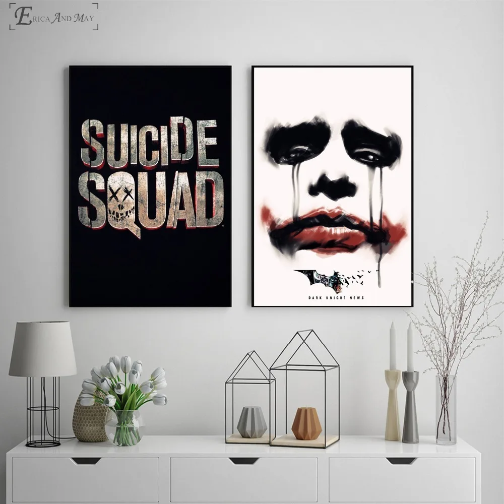 Винтажный плакат с изображением персонажей фильма Джокера картина маслом на