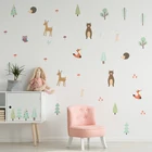 Vacclo леса деревьев животных вечерние стикер для украшения стен Nordic Ins Стиль самоклеящиеся настенные наклейки для детской комнаты мебель