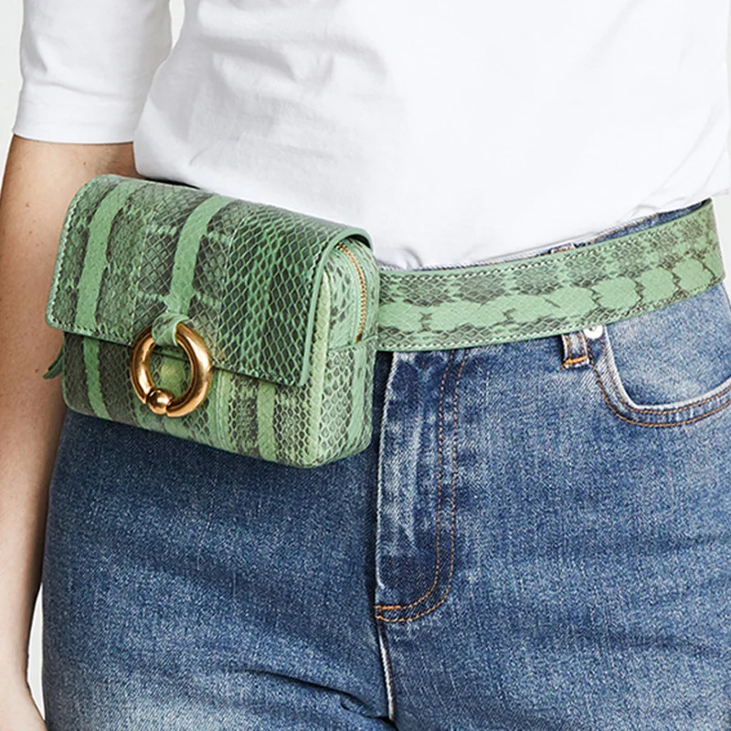 

2021 New Trendy Waist Pack Bag Korean Version of The Fashion Hipster Serpenzy Stiletto Bag Personality Small Square Girl