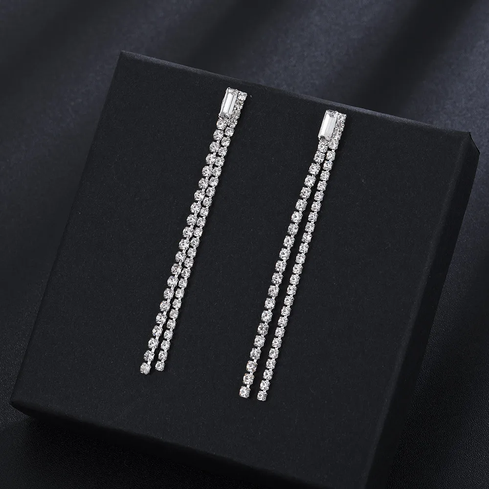 HanCheng простые длинные висячие серьги Висячие стразы ювелирные для женщин Brincos
