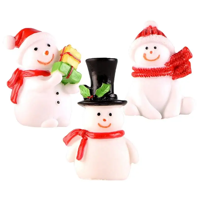 

3PCS Christmas Micro Ornament Snowman Micro Landscape Decoration Bonsai Ornament Christmas Mini Snowman