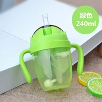 wide mouth plastic bottle infant learning drink cup children pp water cup with straw training cup