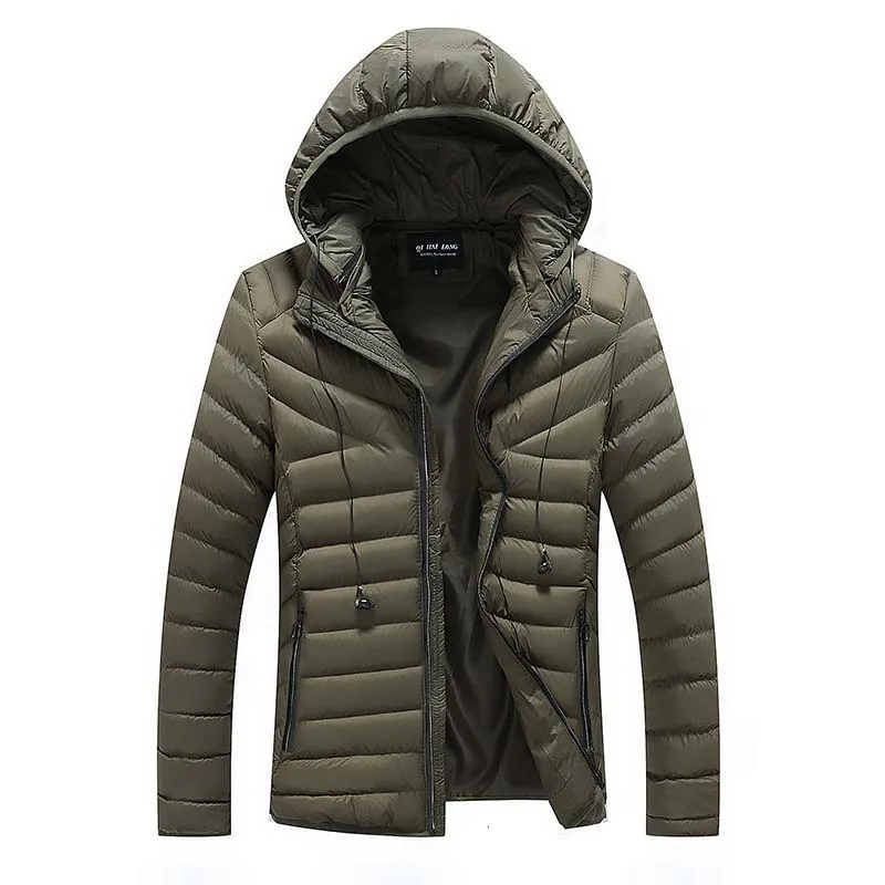 Мужская зимняя куртка 2019 новая хлопковая брендовая зеленая с капюшоном