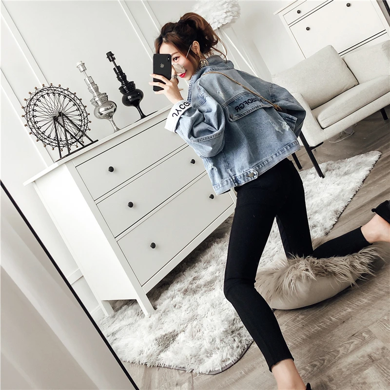 ZQLZ Осенняя женская джинсовая куртка 2020 Новое винтажное пальто женское Свободное