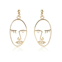 retro hot seller fashion bohemian hip hop face personality popular alloy simple dangle vintage earrings party couple jewelry new