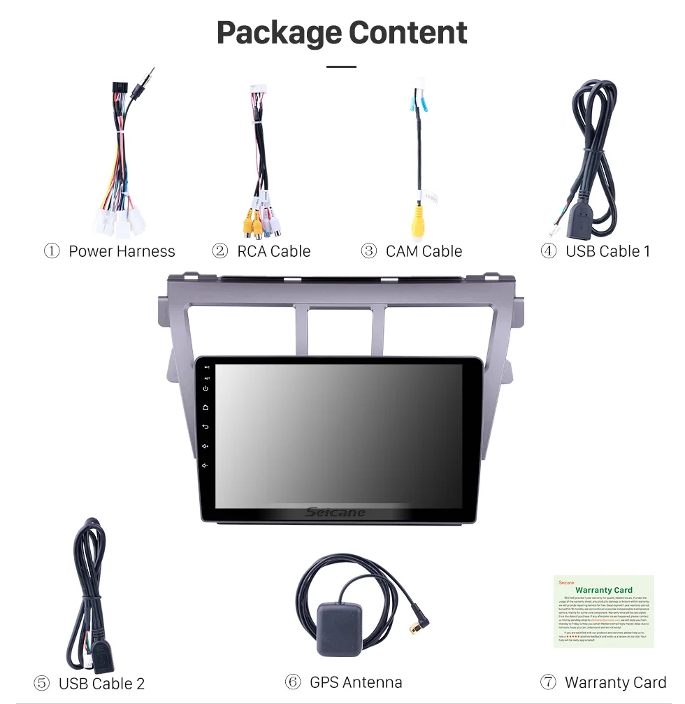 Seicane GPS Auto Stereo 9" Car Radio For 2007 2008 2009 2010 2011 2012 Toyota VIOS Android 8.1 Multimedia Player Support 1080P