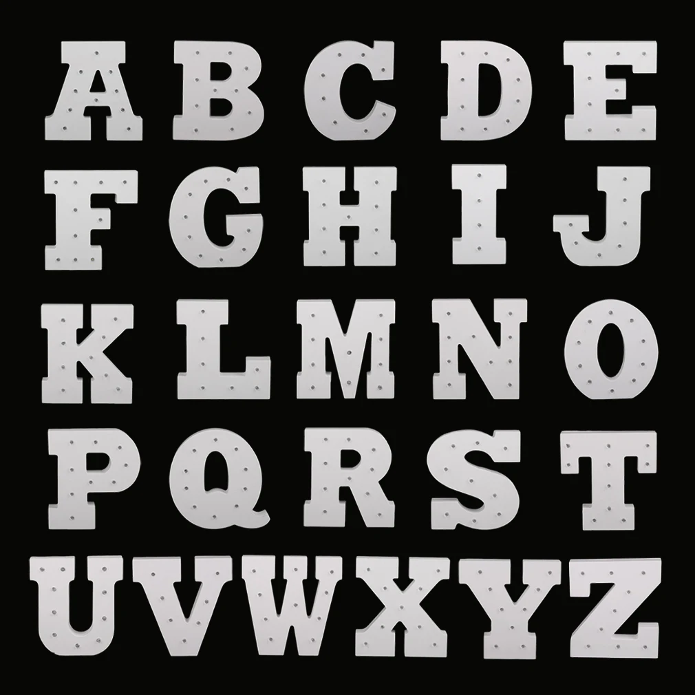 Деревянный 26 букв светодиодный Ночной светильник праздничный вечерние