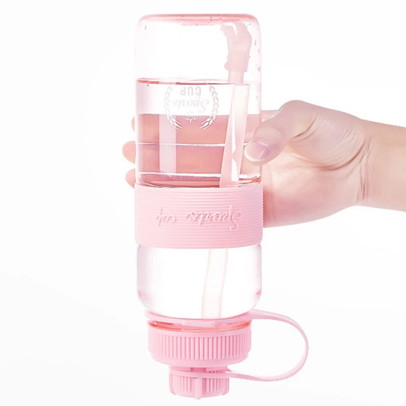 

Large Capacity Plastic Water Cup Women Summer Backpack Portable Water Bottle With Straw Men Outdoor Sports Fitness Cup