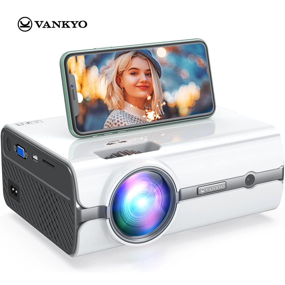 

VANKYO Leisure 410W Pro Projector Native 1080P Support WiFi Synchronize Smart Phone Mini Projector Screen Included