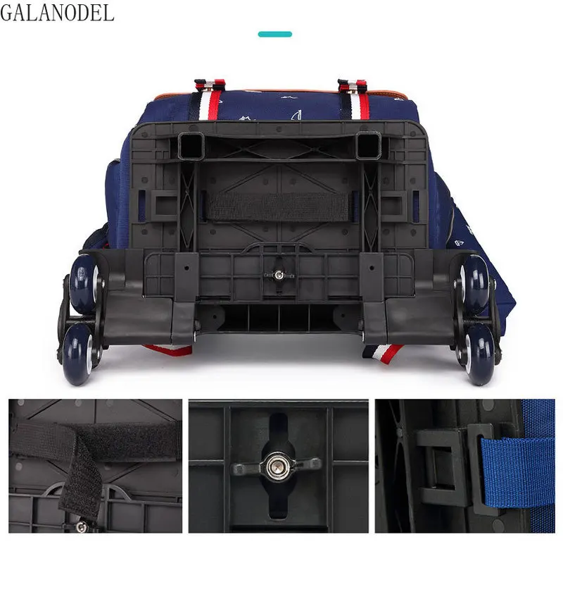 Дети колесных школьные сумки рюкзак для девочек и мальчиков чемодан на колесиках