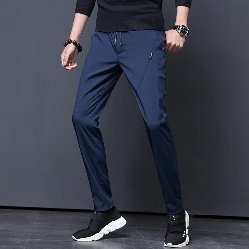 Брюки мужские модные облегающие спортивные брюки эластичные весенние