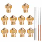 3D-принтеры насадка MK10 M7 нитки латунь Экструзионная головка сопла 0,2 0,3 0,4 0,5 0,6 0,8 1,0 мм 1,75 мм нити с чистящей иглы