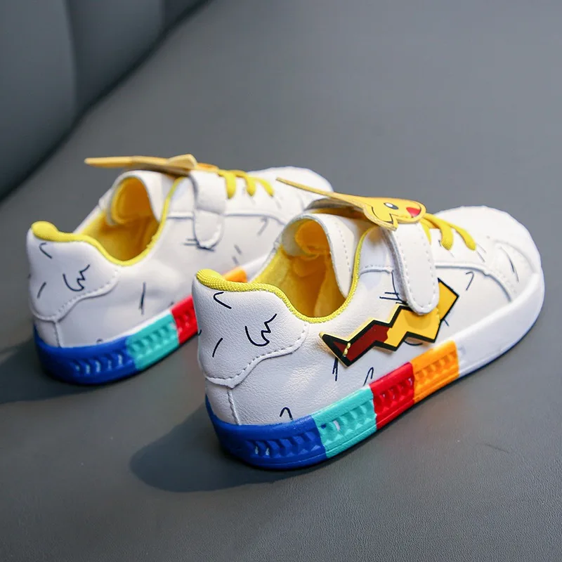 

2021 Baby Toddlers soft Rubber sneakers Children Boy Girl Cartoon Spide Pikach casual Flat shoes Kids Waterproof shoes