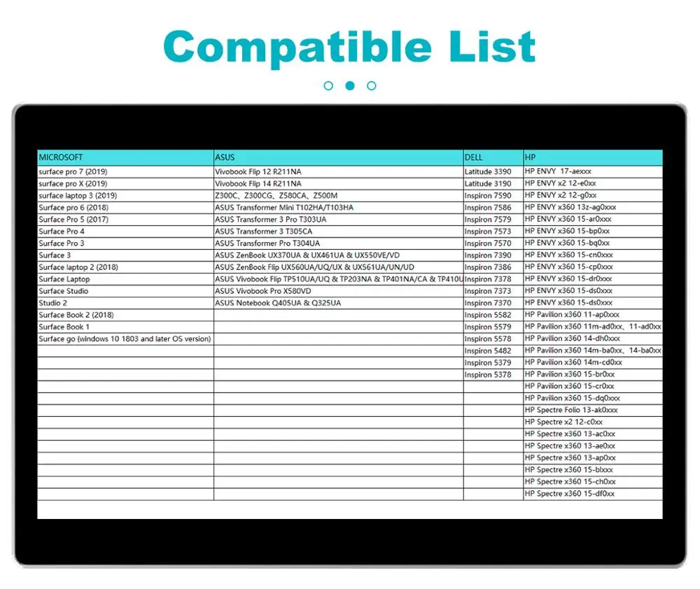 Перезаряжаемая ручка MoKo стилус для Microsoft Surface Pro X /7 2019/Pro 6/Pro 5 (2017)/Pro 4/Pro 3/Surface