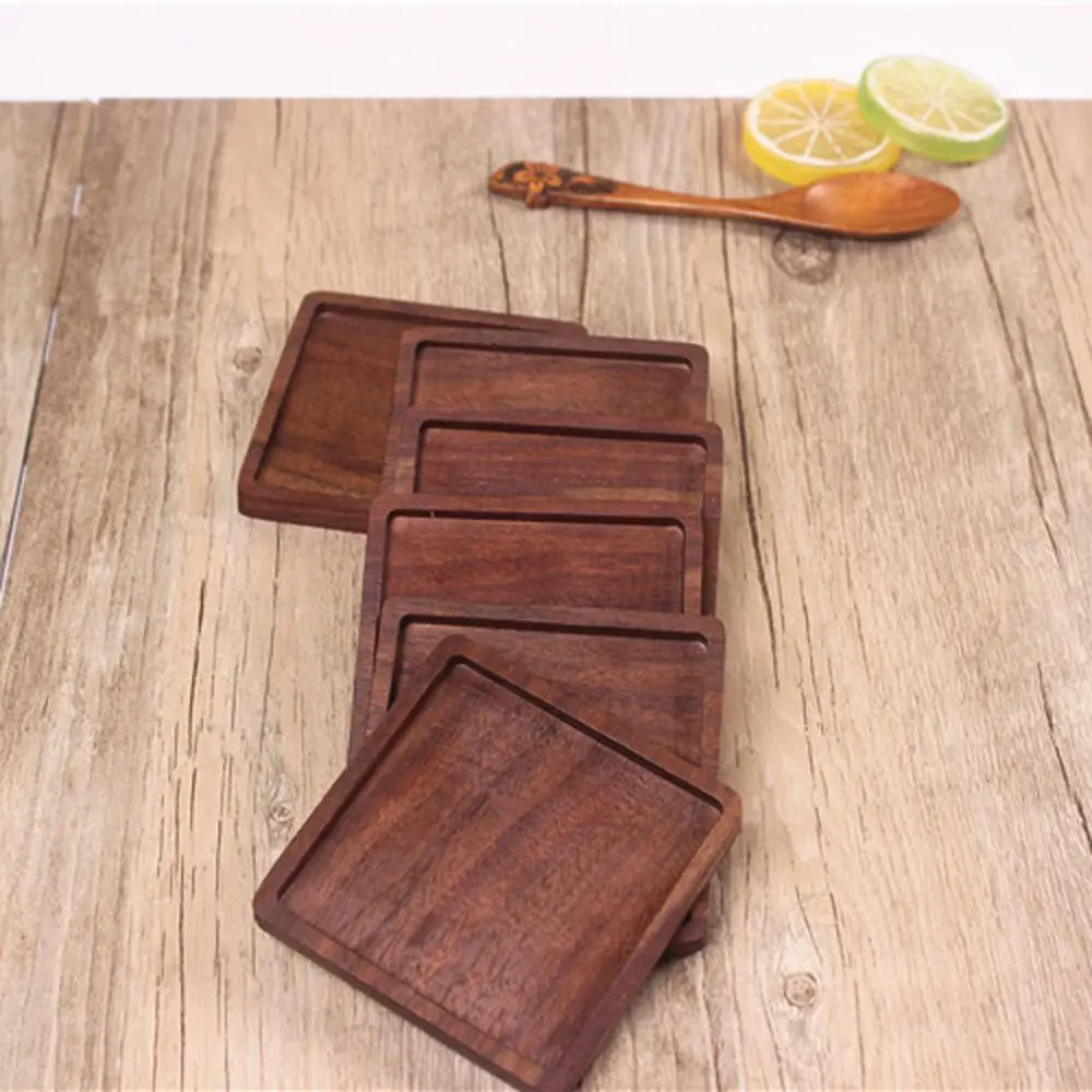 Деревянные подставки Нескользящие термостойкие прочные кофейные квадратные