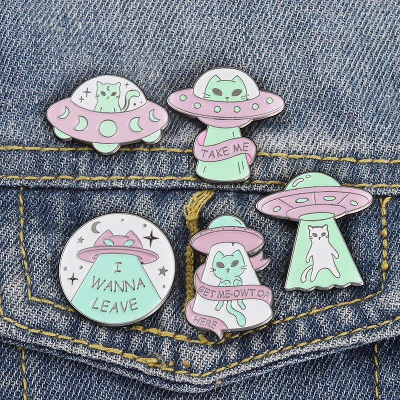 Набор эмалевых заколок 5 шт./компл. милые заколки в стиле панк с темными забавными