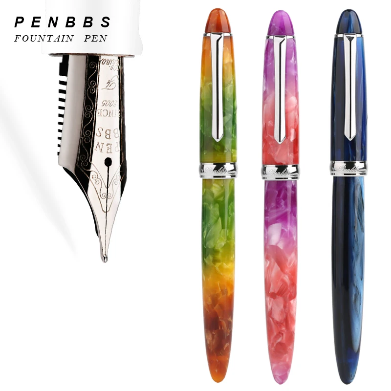 

Penbbs 308 Demonstration Calligraphy Fountain Pen Blade Nib Acrylic Resin Colorful Gift Chinese Style Kawaii Collect School