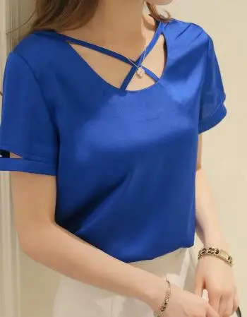 

2019 T Shirt Women Clothes Fashion Tee Top multi Blue Fashion Cotton Ladies Tee Shirt