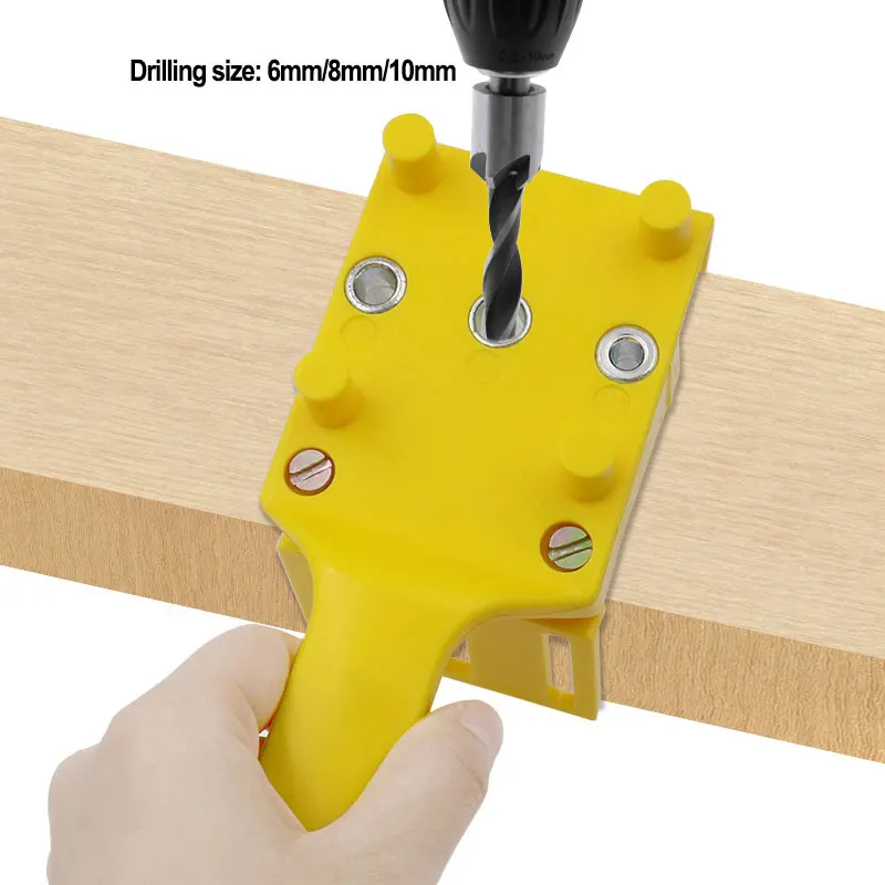 

Woodworking Dowel Jig fits 6 8 10mm Drill Bits Wood Drilling Doweling Hole Saw Tools Handheld Drill Guide with Metal Sleeve