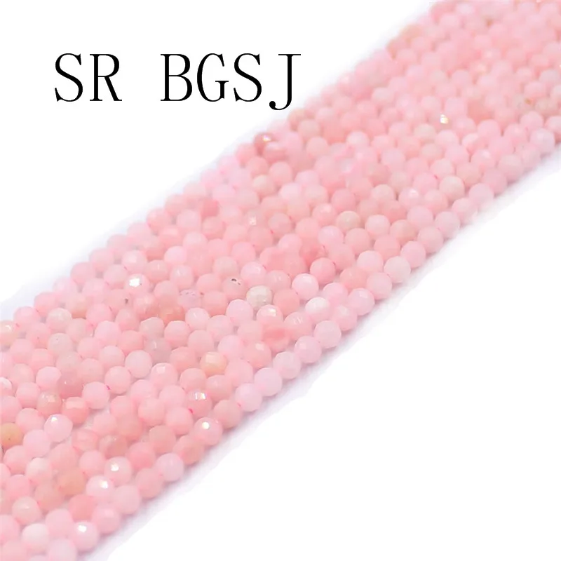 Бесплатная доставка SR 3 мм граненый розовый опал драгоценный камень прокладка