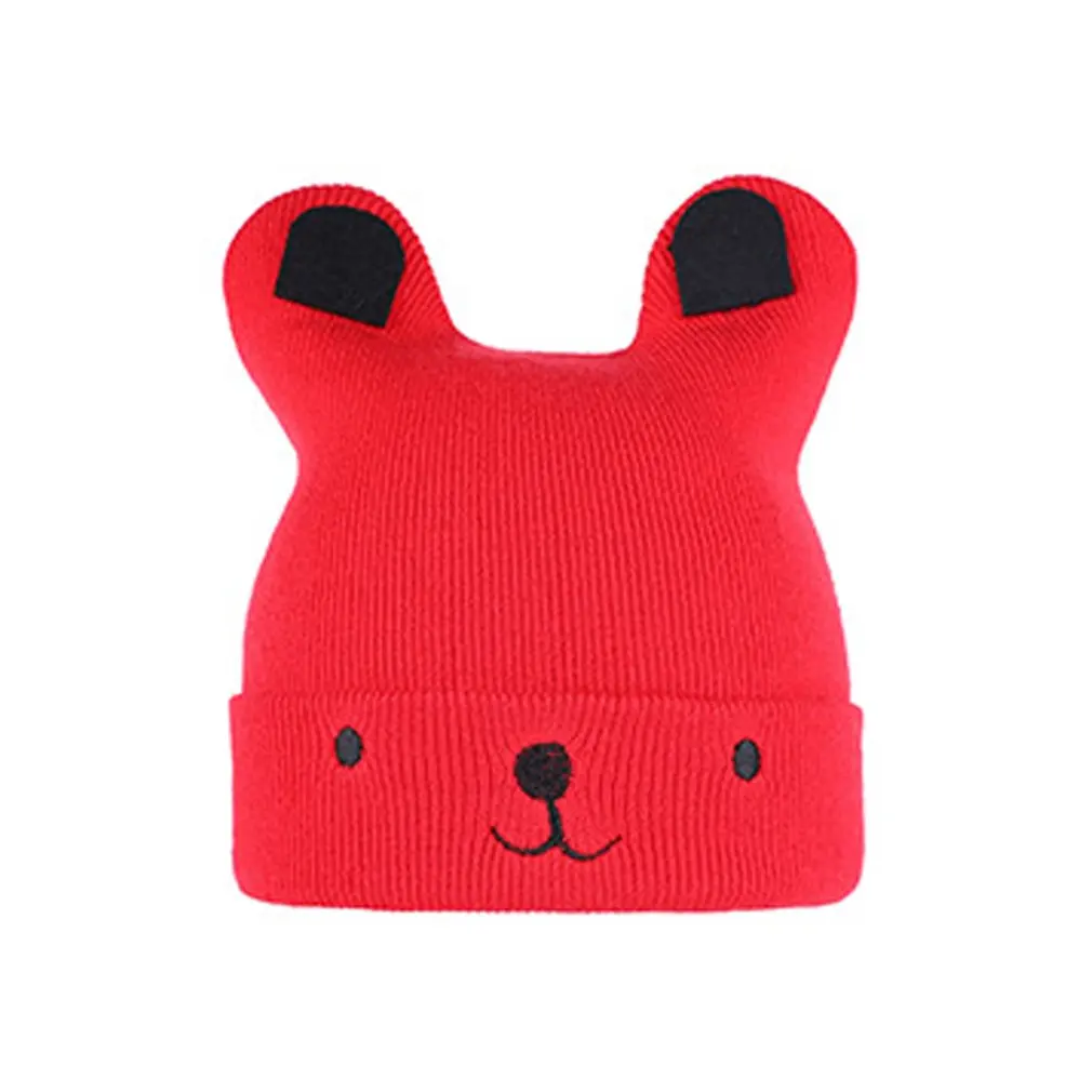 Вязаный для новорожденных шапка зимняя обувь на теплом меху с рисунком из