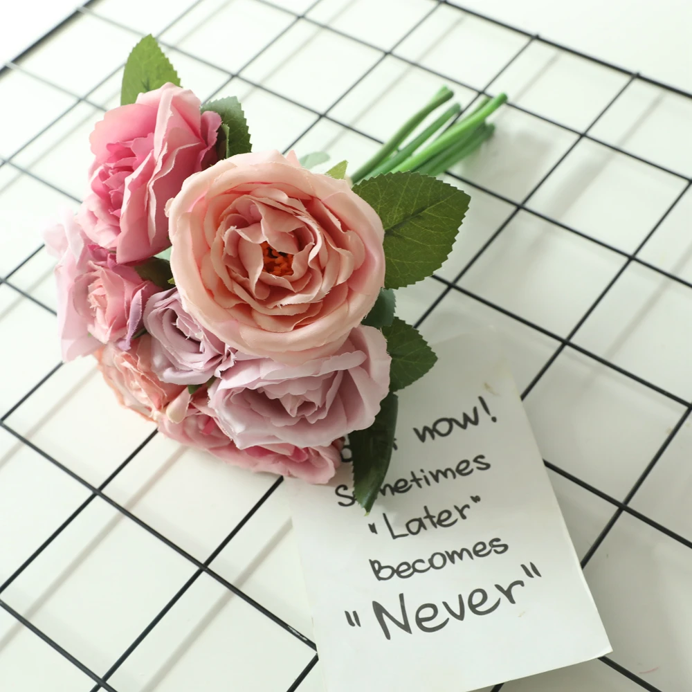 

Simulation of Lulianhua High-end Furniture Living Room Table Flower Arrangement Decoration Hotel Wedding Bride Holding Bouquet