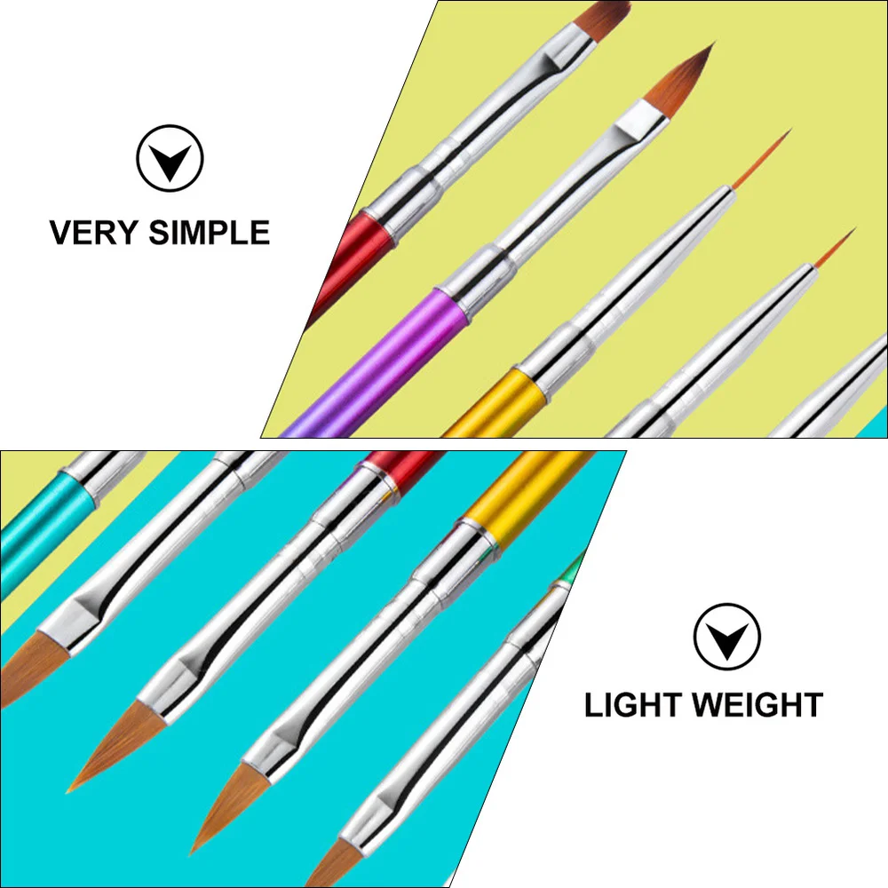 

5PCS Nail Art Pen Set Double-ended Point Drill Pen UV Pen Color Drawing Pen
