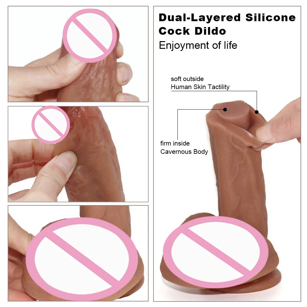 8/9 Inch двойной Слои силиконовый Dildo Секс игрушки для Для женщин большой