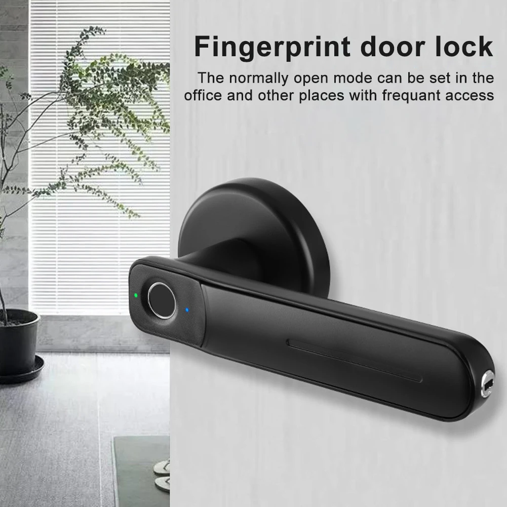 

Zinc Alloy Home Office Biometric With Keys Electric Smart Handle Fingerprint Door Lock Safely Apartment Hardware Easy Install