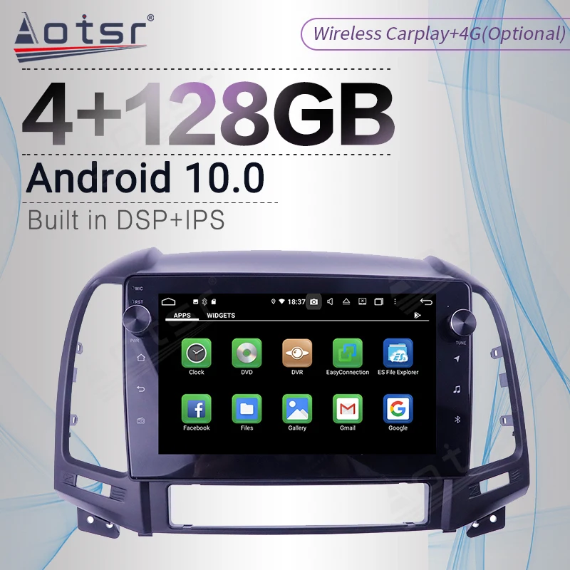 

128GB For Hyundai Santa Fe 2 2006-2012 Android Radio Tape Recorder Car Multimedia Player Stereo Head Unit GPS Navigation No 2din