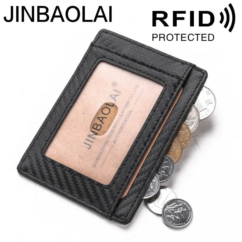 JINBAOLAI углеродное волокно натуральная кожа RFID режущий рукав сумка для смены
