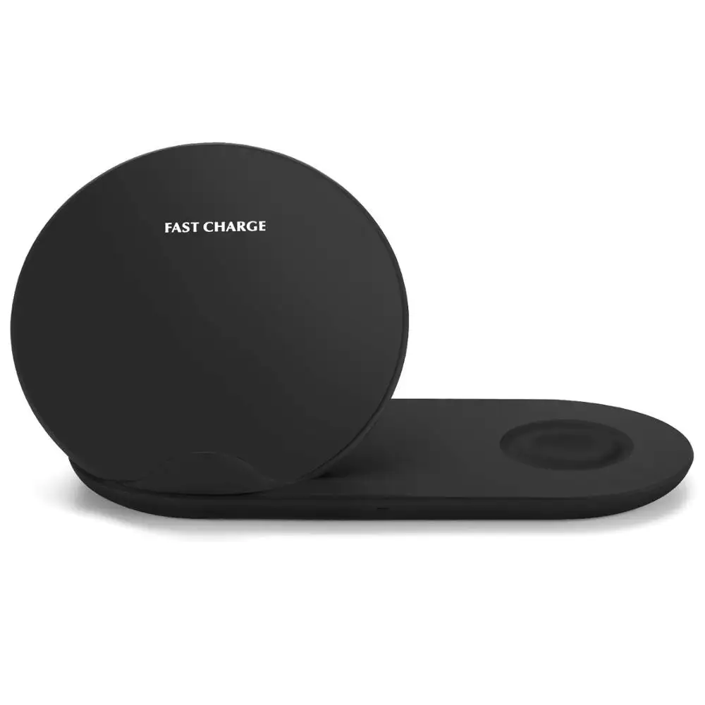 2 в 1 10 Вт Быстрое беспроводное зарядное устройство Подставка зарядная док