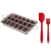 brownie pan with dividersnon stick edge brownie pansbakeware cutter tray molds square cake fudge pan for oven baking