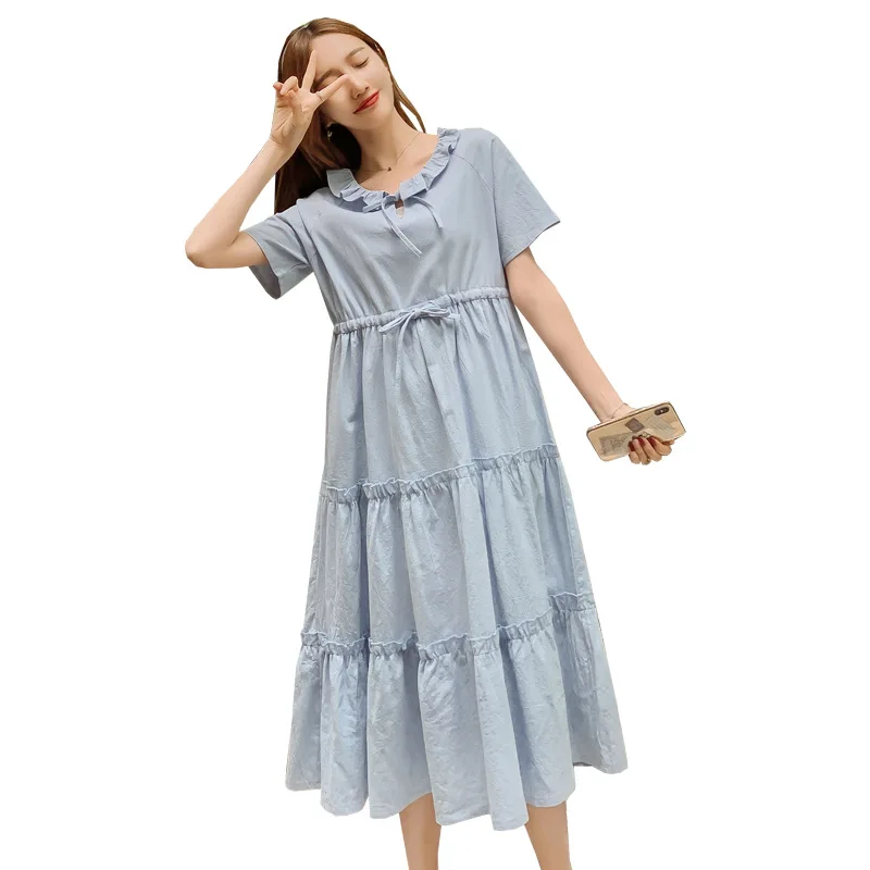 

Платья для беременных свободные мешковатые Хлопковые женские платья ramie летняя мешковатая одежда Платья-макси для женщин Лето 2021 дешево